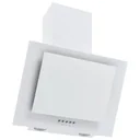 Wandhaube 60 cm aus Edelstahl und gehärtetem Glas weiß