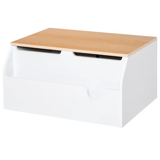 "Kindersitzbank mit Stauraum 2-in-1 Truhenbank Spielzeugkiste Aufbewahrungstruhe 3-8 Jahre Kindermöbel Weiß 58 x 43 x 30 image"