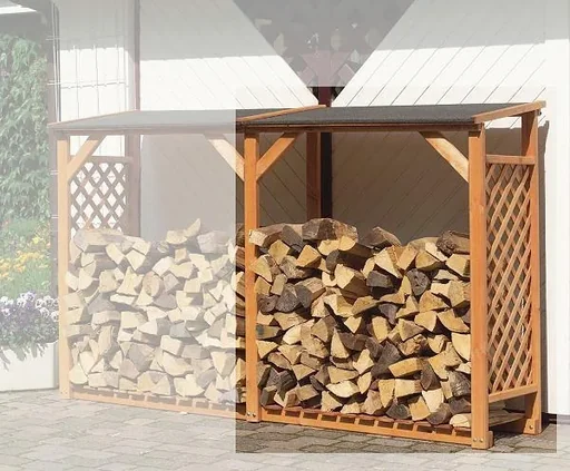 "Erweiterungselement zu Kaminholzregal "Speyer" honigbraun image"