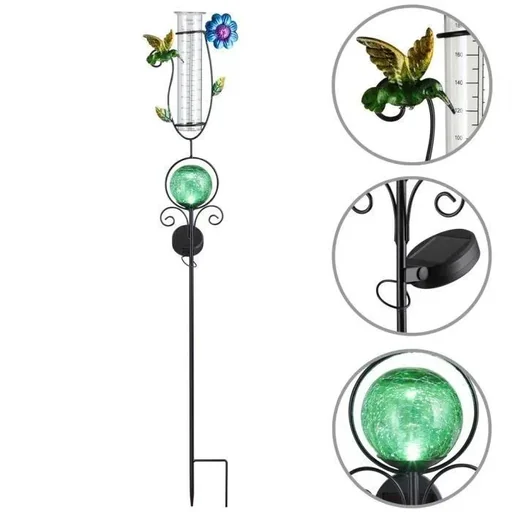 "Solarbetriebene Beleuchtung mit Regenmesser grün image"