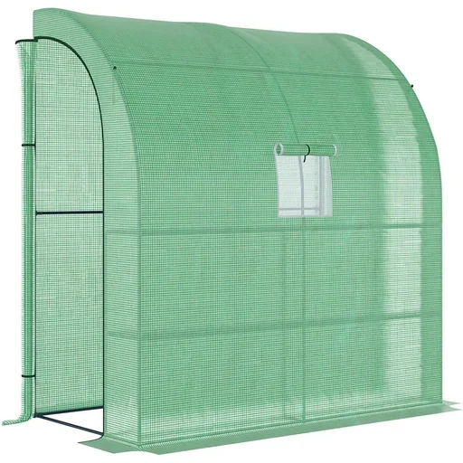 "Foliengewächshaus Gewächshaus Treibhaus mit 2 Türen Pflanzenaufzucht UV-Schutz Stahl PE Grün 200 x 100 x 213 cm image"