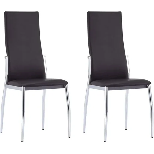 "Esszimmerstühle 2-Sitzer Kunstleder braun image"