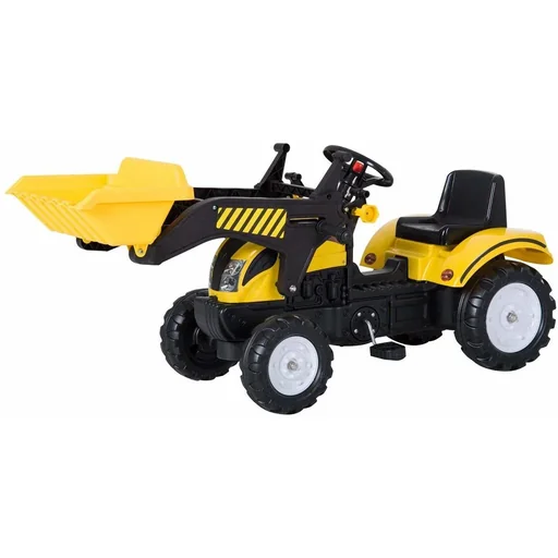 "Tretauto Traktor mit Fontlader ab 3 Jahre Schwarz+Gelb image"