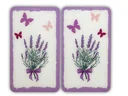 3 in 1 Herd-Abdeckplatten, Schneidbretter, Arbeitsplatten, Glas, Lavendel Bouquet-Design, je 52 x 30 cm, 2er-Set