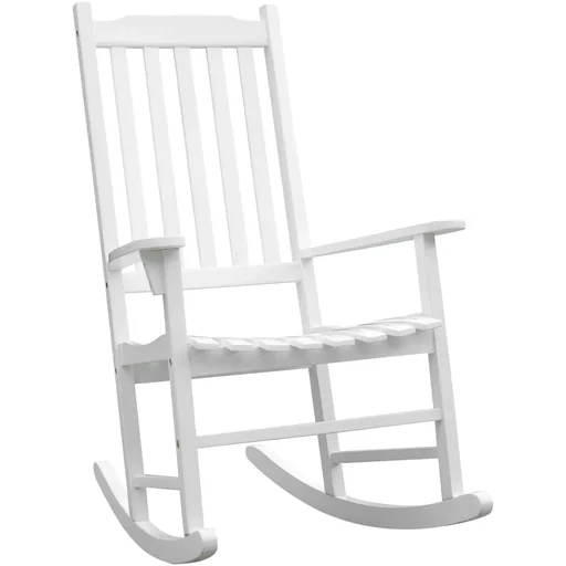 "Schaukelsessel Gartenmöbel Relaxstuhl Schwingsessel Akazienholz ergonomisch weiß image"