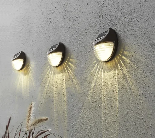"LED Solar Wandleuchten "Fency" im 3er Set image"
