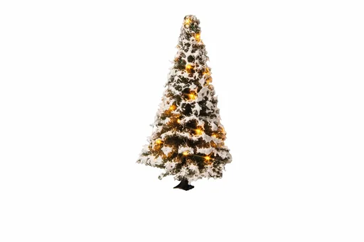 "Beleuchteter Weihnachtsbaum, verschneit, mit 20 LEDs, 8 cm hoch image"