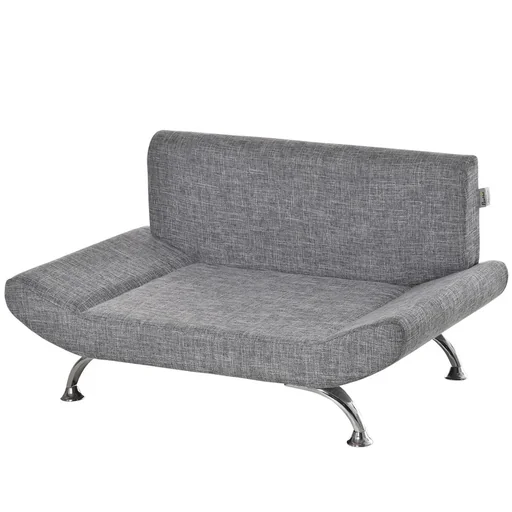 "Haustiersofa Hundesofa Hundebett für Katzen Hunde mit dicker Schaumstoff Weichheit modernes Design Grau 84 x 56 x 46 cm image"