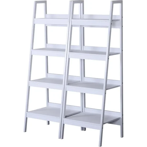 "2er-Set Regal Standregal Lagerregal Bücherregal Aufbewahrungsregal 4 x Fach Metall + MDF 52 x 45 x 148 cm image"