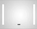 Badezimmerspiegel mit Beleuchtung, "Star" - 80 x 60 cm - Lichtfarbe neutralweiß - Digitaluhr