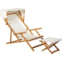 Sonnenliege Gartenliege Relaxliege verstellbar Gartenmöbel mit Sonnendach Hocker 161 x 72 x 68 cm