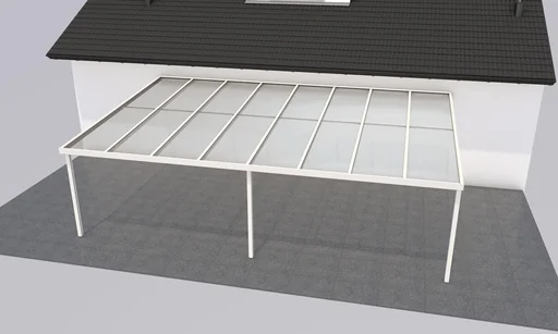 "Terrassendach Premium, weiß, 8125 x 5060 mm - Klima blue image"