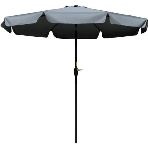"Garten Sonnenschirm Ø2,66 m UV-Schutz 50+ Garten Sonnenschirm 8 Rippen Verstellbar Dunkelgrau image"