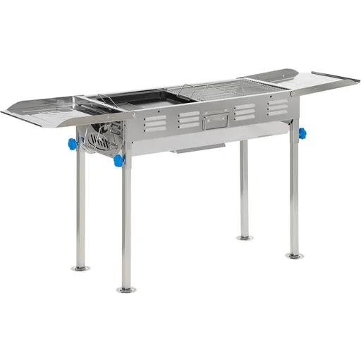 "Holzkohlegrill - höhenverstellbar - Stahl - 120 x 31 x 60-70 cm image"