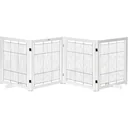 Türschutzgitter Holz Absperrgitter für Hunde Schutzgitter Hundegitter Sicherheitstür Bidirektionales Falten Stahl Weiß 3