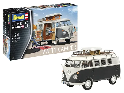 "Modellbausatz VW T1 Camper im Maßstab 1/24 - 189 Teile image"