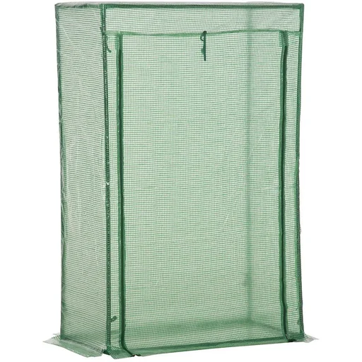 "Gewächshaus Treibhaus Tomatenhaus Frühbeet mit Tür zum Aufrollen Stahl PE Grün 100x50x149 cm image"