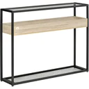 Standregal Sideboard mit Glasoberfläche offenen Fächern Beistellschrank Bücherregal Küchenregal industrieller Stil für W