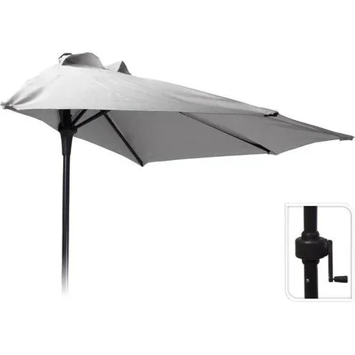 "Pro Garten Sonnenschirm Halbrund - Durchmesser 250cm - Grau image"