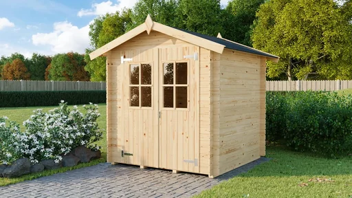 "Gartenhaus Martin 180 x 200 x 209 cm, Wandstärke 19 mm, Doppeltür natur image"