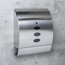 Briefkasten aus Edelstahl mit Zeitungsfach