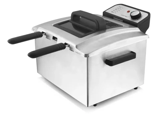 "3 in 1 Fritteuse „DF 402 B“, Cool-Zone, Edelstahl gebürstet, Silberfarben/ Schwarz, 4,5 Liter, 2000 Watt image"