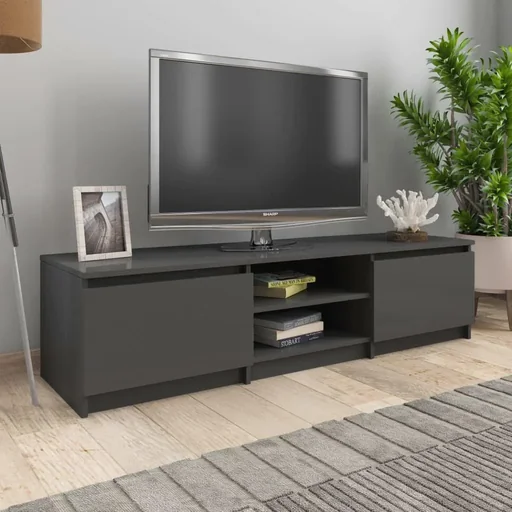 "TV-Schrank 140x40x35,5 cm Spanplatte Hochglanz grau image"