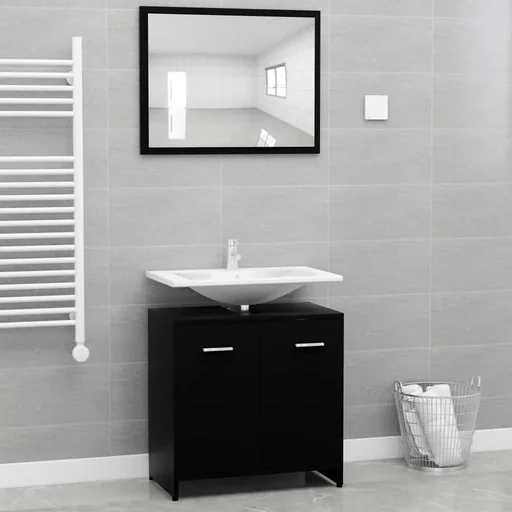 "Badezimmerschrank-Set schwarz image"