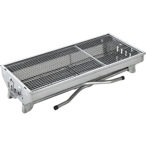 "Holzkohlegrill Standgrill 73x33cm Edelstahl Silber image"