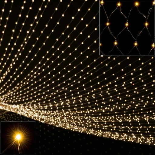 "Netz-Lichterkette warmweiß 100 LED 120x120cm image"