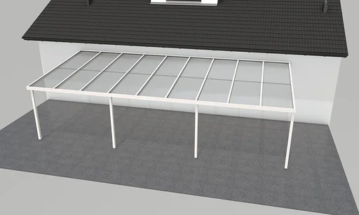 "Terrassendach Premium, weiß, 9135 x 4060 mm - Polycarbonat Stegplatten 16 mm, bronze image"