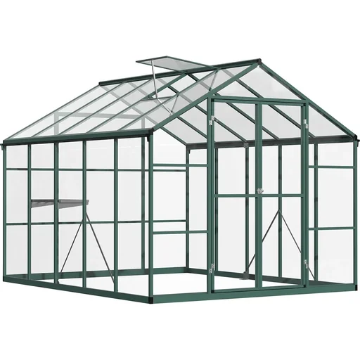 "Begehbares Gewächshaus - Aluminium - Transparent - 308 x 248 x 226 cm image"