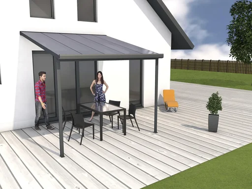 "Terrassendach Bausatz, Farbe anthrazit, 4260 x 4060 mm image"