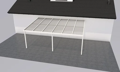 "Terrassendach Premium, weiß, 6110 x 4060 mm - Acryl Stegplatten 16mm, bronze image"