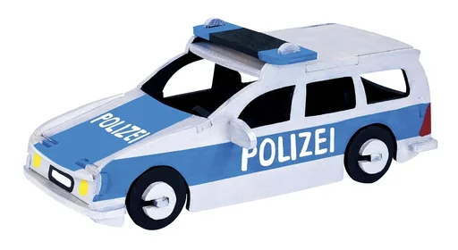 "Holzbausatz "Polizeiauto", 18 x 7 x 7,5 cm image"