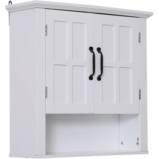 "Küchenschrank Hängeschrank Badezimmerschrank Wandschrank Holz Weiß 60 x 19,8 x 58 cm image"