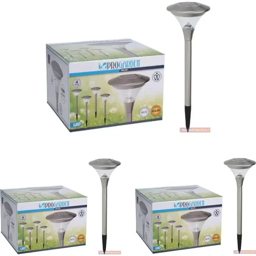 "3x Progarden Solar-Gartenleuchte 4er-Set - 47cm (Schaltet sich automatisch ein) image"
