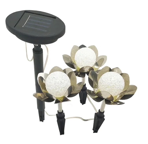 "Solar LED Lotusblumen - 3er Set mit externem Solarpanel image"