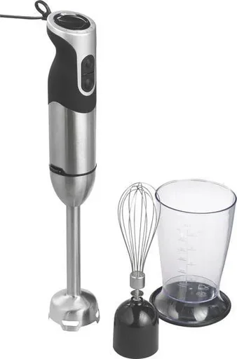 "Turbo Stabmixer-Set Edelstahl, 1000 Watt, mit Rührbecher, Deckel & Rührbesen image"