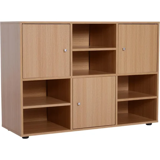 "Multi-Fächer Bücherregal Wandregal Standregal Raumteiler Dekoregal Schrank Holz Natur 61,5 x 29,5 x 80 cm image"