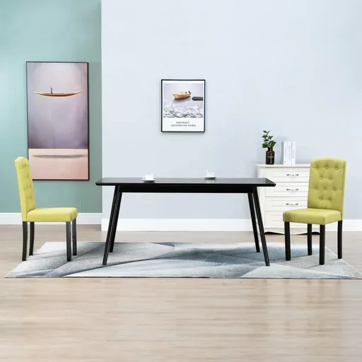 "Esszimmerstühle 2 Stück Stoff grün image"