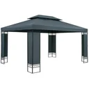 Pavillon/Gartenpavillon XXL - 3 x 4 x 2,6m - Anthrazit/Grau