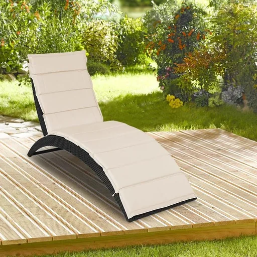 "Liegestuhl 'Halfmoon' Polyrotan faltbar 200 x 64 x 95cm image"