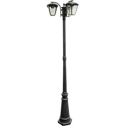"VT-740 Gartenmast im Freien - 3 Köpfe - klassischer Laternenmast - 199 cm - E27 Beschlag - Aluminium image"
