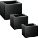 Pflanzentöpfe 3er-Set - quadratisch - 50/40/30cm Breite