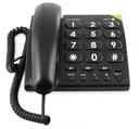 Schnurgebundenes Großtastentelefon PhoneEasy 311c schwarz mit optischer Anrufsignalisierung