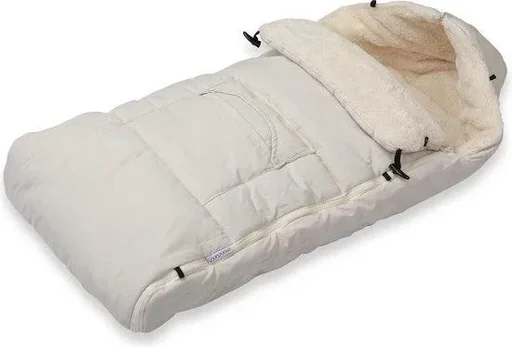 "Babytrage Fußsack Beige | Teddy | Maxi-Cosi | mit Aufbewahrungstasche image"