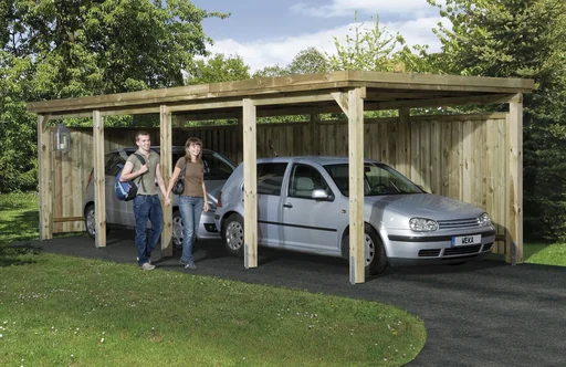 Einzelcarport Optima Gr. 3 Flachdach 322 x 802 cm