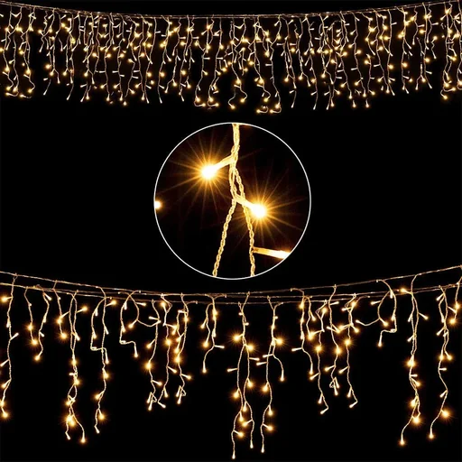 "Weihnachtsbeleuchtung - Eiszapfen - Weihnachten 200 LED 10m image"