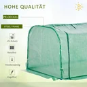 Foliengewächshaus Gewächshaus Treibhaus mit Tür Frühbeet Pflanzenhaus Pflanzenaufzucht Stahl PVC Grün 300 x 100 x 80 cm